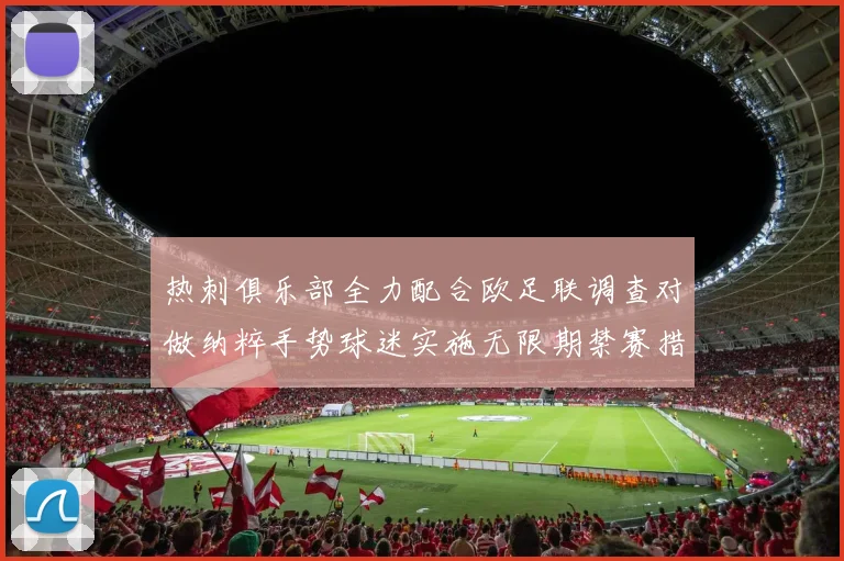 热刺俱乐部全力配合欧足联调查对做纳粹手势球迷实施无限期禁赛措施